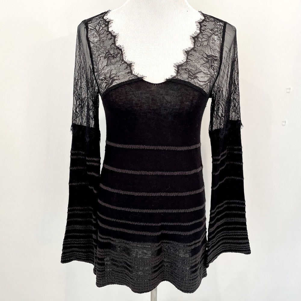 NWOT Free People - Black Lacy Top